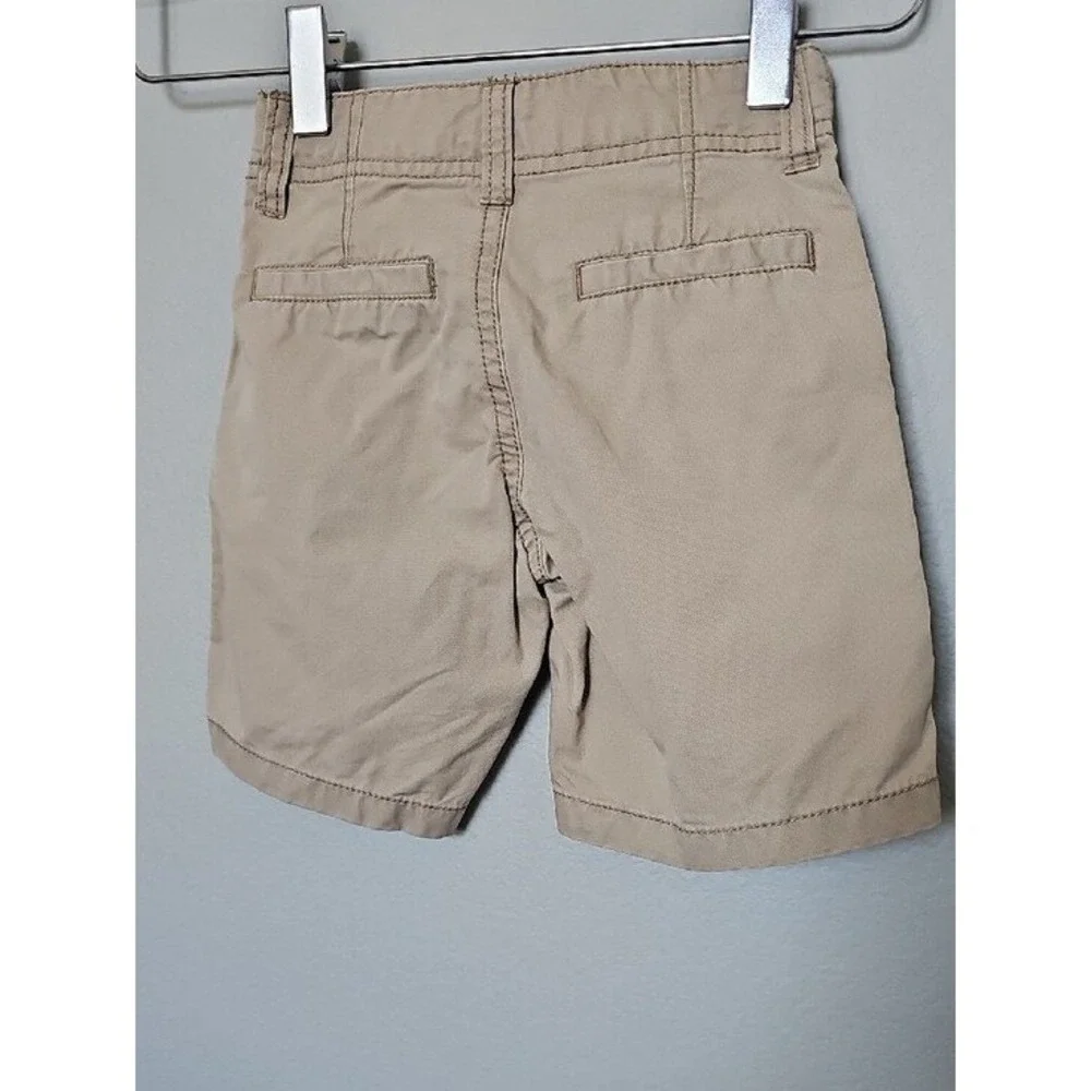 Gymboree Boys Chino Shorts 3T Beige Khaki Cotton Adjustable Waist Toddler